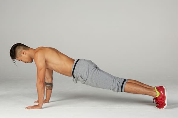 man performing a plank